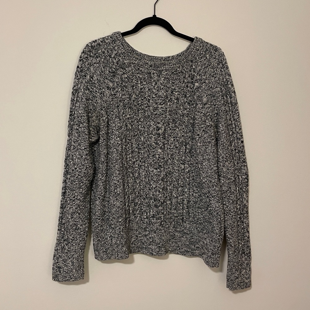 Gap Grey Marled Cable Knit Sweater - XL TALL